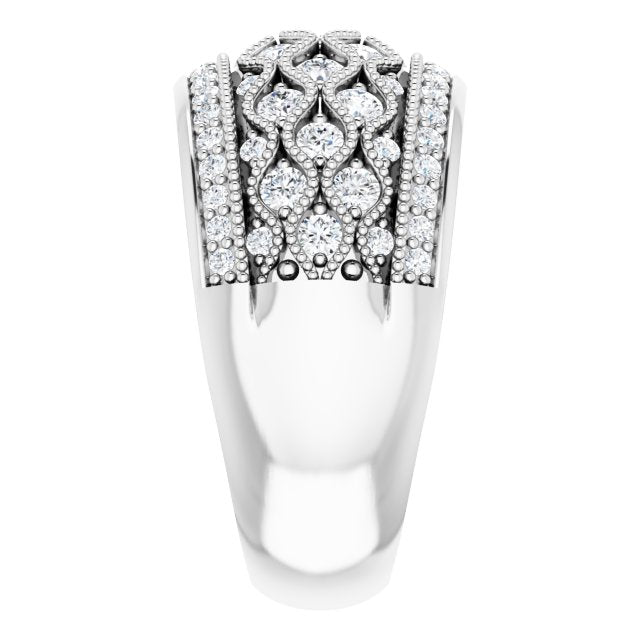 14K Gold Round Natural Diamond Accented Ring – 2.1mm Stones - view 4