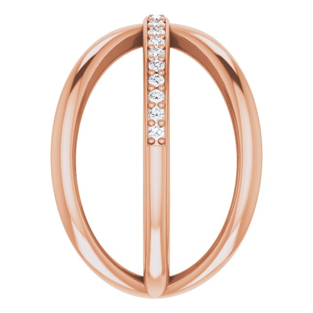 14K Gold Round Natural Diamond Accented Criss-Cross Ring III - Rose Gold - view 4