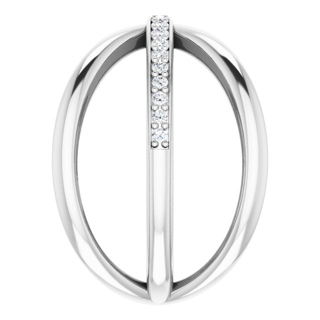 14K Gold Round Natural Diamond Accented Criss-Cross Ring III - White Gold - view 4