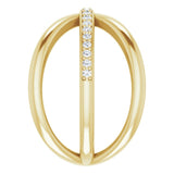 14K Gold Round Natural Diamond Accented Criss-Cross Ring III - Yellow Gold - view 4
