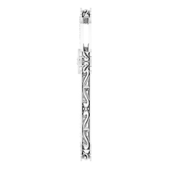 14K Gold Round Natural Diamond Accented Cross Pendant - White Gold - view 3
