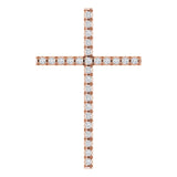 14K Gold Round Natural Diamond Cross Pendant – up to 1/4 CTW - Rose Gold