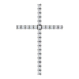 14K Gold Round Natural Diamond Cross Pendant – up to 1/4 CTW - White Gold