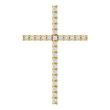 14K Gold Round Natural Diamond Cross Pendant – up to 1/4 CTW - Yellow Gold