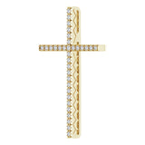 14K Gold Round Natural Diamond Cross Pendant – up to 1/4 CTW - Yellow Gold - view 2