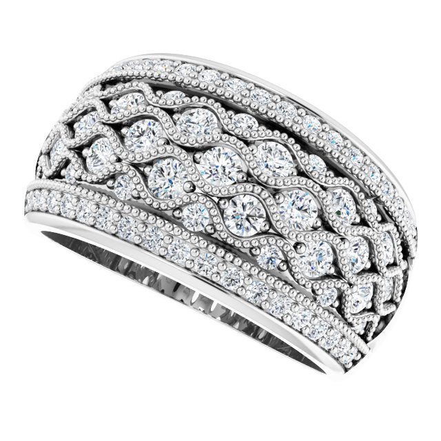 14K Gold Round Natural Diamond Accented Ring – 2.1mm Stones - view 5