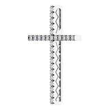 14K Gold Round Natural Diamond Cross Pendant – up to 1/4 CTW - White Gold - view 3