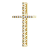 14K Gold Round Natural Diamond Cross Pendant – up to 1/4 CTW - Yellow Gold - view 3