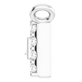Platinum Straight Baguette Natural Diamond Halo-Style Necklace - view 3