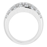 14K Gold Round Natural Diamond Micro Pavé-Style Ring - White Gold - view 2