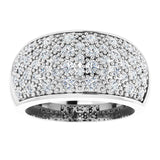 14K Gold Round Natural Diamond Micro Pavé-Style Ring - White Gold - view 3