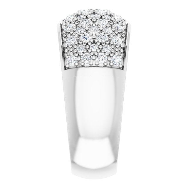 14K Gold Round Natural Diamond Micro Pavé-Style Ring - White Gold - view 4