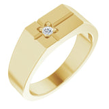 14K Gold Round Natural Diamond Cross Ring – 2.5mm Stones - Yellow Gold