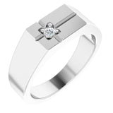 14K Gold Round Natural Diamond Cross Ring – 2.5mm Stones - White Gold
