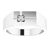 14K Gold Round Natural Diamond Cross Ring – 2.5mm Stones - White Gold - view 3