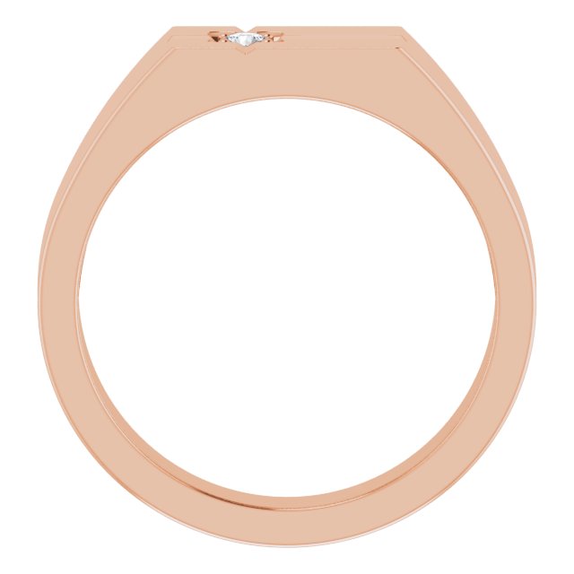 14K Gold Round Natural Diamond Cross Ring – 2.5mm Stones - Rose Gold - view 2