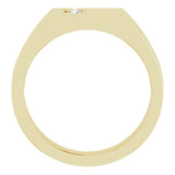 14K Gold Round Natural Diamond Cross Ring – 2.5mm Stones - Yellow Gold - view 2