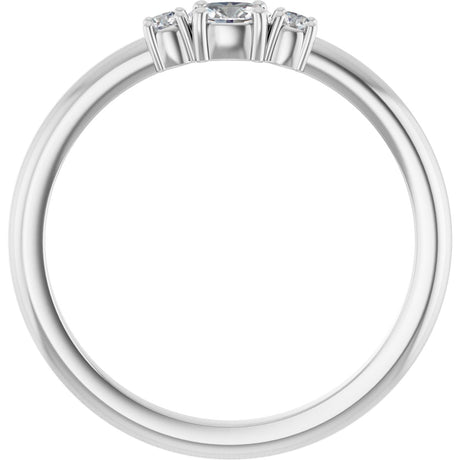 Platinum Emerald Natural Diamond Stackable Ring - view 2