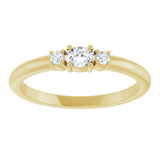 14K Gold Emerald Natural Diamond Stackable Ring - Yellow Gold - view 3