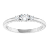 Platinum Emerald Natural Diamond Stackable Ring - view 3