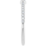 Platinum Marquise Natural Diamond Accented Stackable Ring - view 4