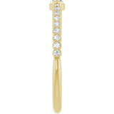 14K Gold Marquise Natural Diamond Accented Stackable Ring - Yellow Gold - view 4