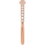 14K Gold Marquise Natural Diamond Accented Stackable Ring - Rose Gold - view 4