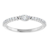 Platinum Marquise Natural Diamond Accented Stackable Ring - view 3