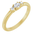 14K Gold Emerald Natural Diamond Stackable Ring - Yellow Gold