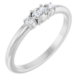 Platinum Emerald Natural Diamond Stackable Ring