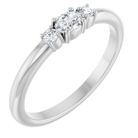 Platinum Emerald Natural Diamond Stackable Ring
