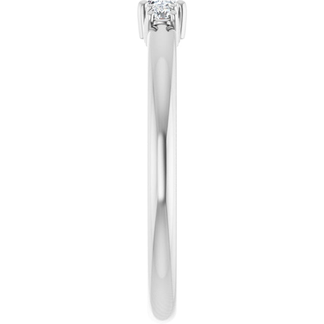 Platinum Emerald Natural Diamond Stackable Ring - view 4