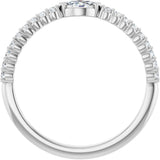 Platinum Marquise Natural Diamond Accented Stackable Ring - view 2