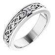 Platinum Round Natural Diamond Celtic-Inspired Eternity Band