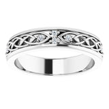 Platinum Round Natural Diamond Celtic-Inspired Eternity Band - view 3
