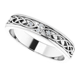 Platinum Round Natural Diamond Celtic-Inspired Eternity Band - view 5