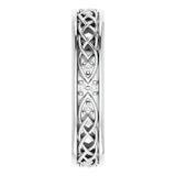 Platinum Round Natural Diamond Celtic-Inspired Eternity Band - view 4