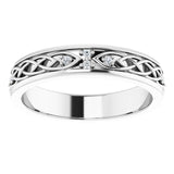 Platinum Round Natural Diamond Celtic-Inspired Eternity Band - view 3