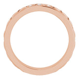 14K Gold Round Natural Diamond Celtic-Inspired Eternity Band - Rose Gold - view 2