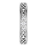 Platinum Round Natural Diamond Celtic-Inspired Eternity Band - view 4