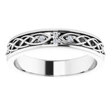 Platinum Round Natural Diamond Celtic-Inspired Eternity Band - view 3
