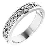 Platinum Round Natural Diamond Celtic-Inspired Eternity Band