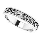 Platinum Round Natural Diamond Celtic-Inspired Eternity Band - view 5