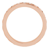 14K Gold Round Natural Diamond Celtic-Inspired Eternity Band - Rose Gold - view 2