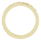 14K Gold Round Natural Diamond Celtic-Inspired Eternity Band - Yellow Gold - view 2
