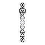 Platinum Round Natural Diamond Celtic-Inspired Eternity Band - view 4