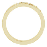 14K Gold Round Natural Diamond Celtic-Inspired Eternity Band - Yellow Gold - view 2