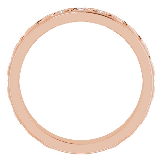 14K Gold Round Natural Diamond Celtic-Inspired Eternity Band - Rose Gold - view 2