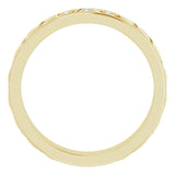 14K Gold Round Natural Diamond Celtic-Inspired Eternity Band - Yellow Gold - view 2