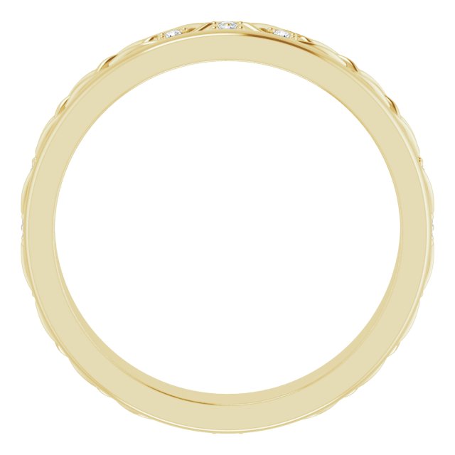14K Gold Round Natural Diamond Celtic-Inspired Eternity Band - Yellow Gold - view 2